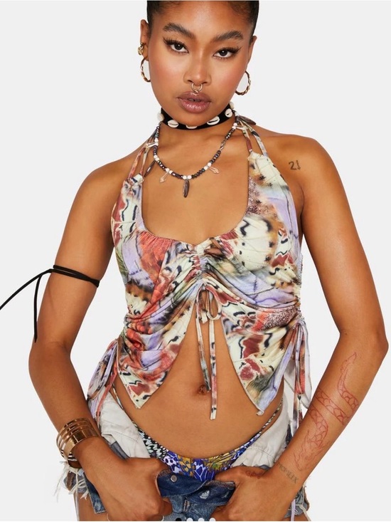 Jaded London Tops - JADED LONDON Allele Butterfly print Halterneck Top size medium